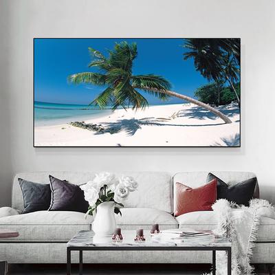 Sunset Poster Palm Tree Silhouettes Tropical Sea Beach Canvas Painting Wall Art Image Living Room Room Decorative Print Mural