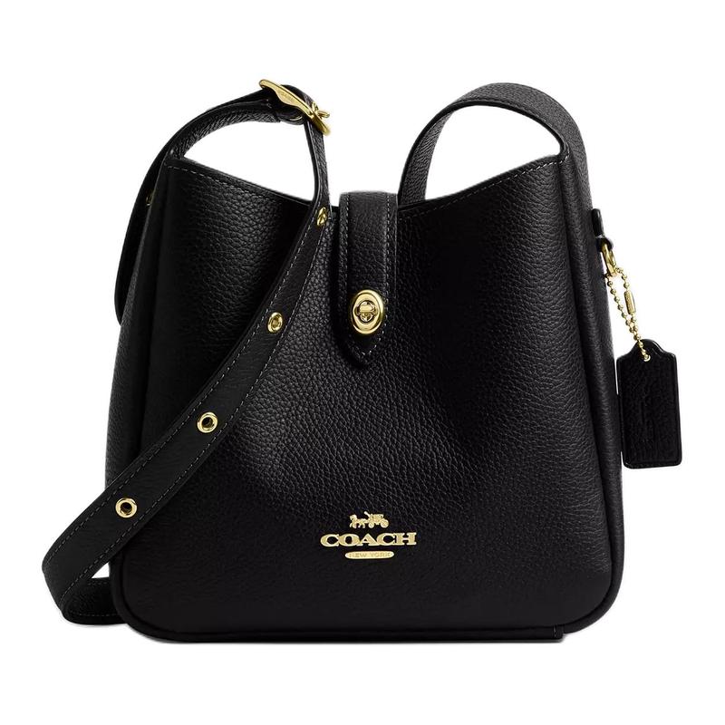 

COACH Hadley 20 Branded Gold Hardware Calf Leather Crossbody Bag Small Women s Black чорний