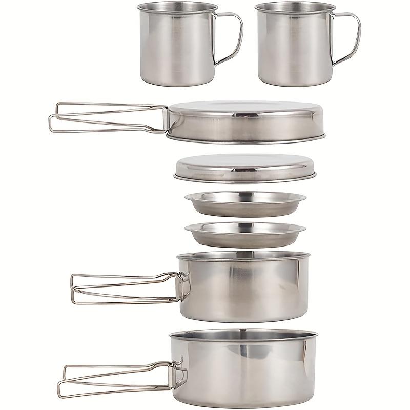Camping Cookware Cutlery Set Camping Cooking Pots and Pans Set with Plates and Cups for Camping for Camping Hiking Backpacking