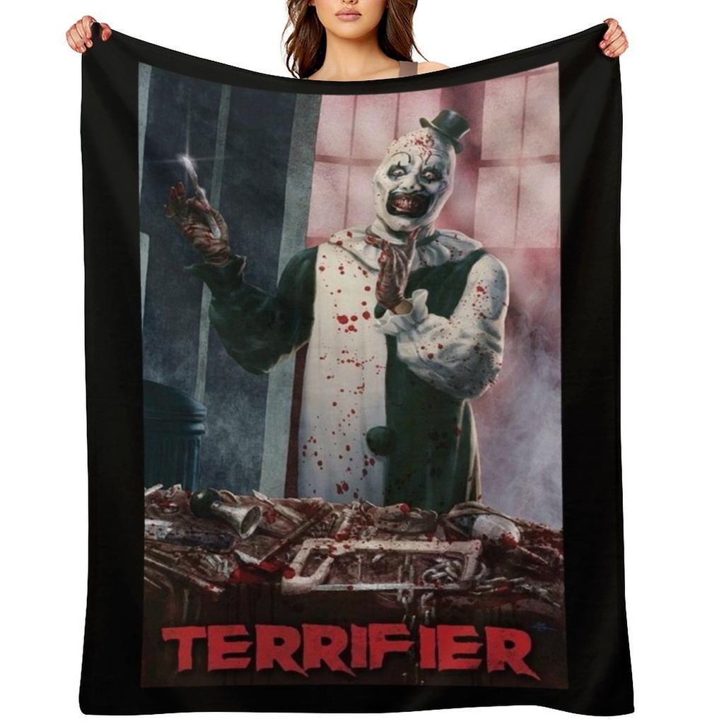Terrifier movie horror art the clown poster film Throw Blanket Decoratives Luxury Brand for babies Single Blankets