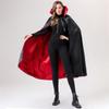 Halloween Cape Adult Makeup Props Red and Black Double-sided Stand-up Collar Reaper Cape Pirate Vampire Cape Costume