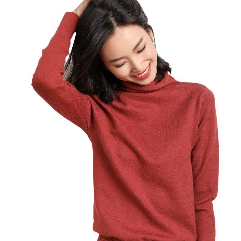 Autumn/Winter Women's Slim Fit High Neck Turtleneck Sweater Knitwear