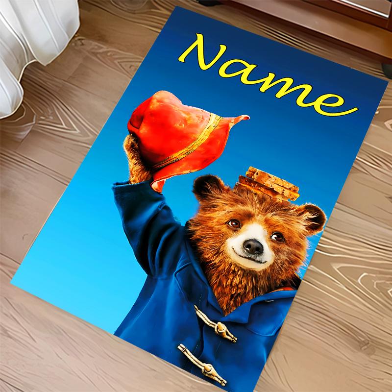 Custom personalization Paddington Bear Print Area Rug - Soft, Washable Non-Slip Indoor Mat,Living Room,Home&Office Decorative Rug