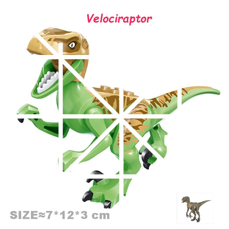 Velociraptor Triceratops Jurassic Dinosaurier Welt Indominus T-Rex Modell Zusammenbauen Pädagogische Bausteine Spielzeug für Kinder Geschenke