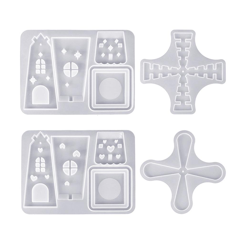 Candle Holder Silicone Mold Rotating Windmill Shape Handmade Art Supplies Silicone Texture for Making Candle Holder