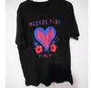 T-shirt Nera a Maniche Corte VTG Band Arcade Fire Haiti Tutte le Taglie