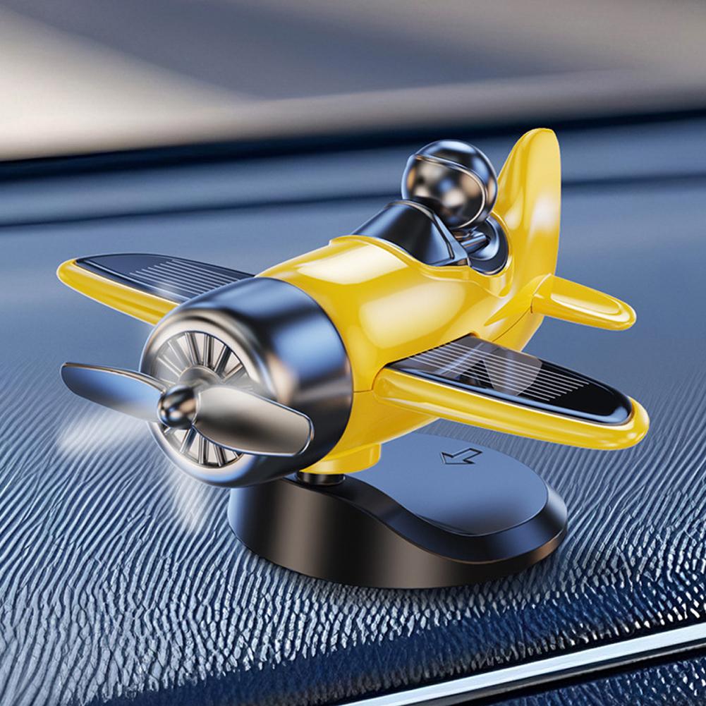 Aircraft Ornament Solar Energy Powered Rotating Propeller Automobile Interior Car Fighter Accessories Ornaments Pilot Decor X3O6