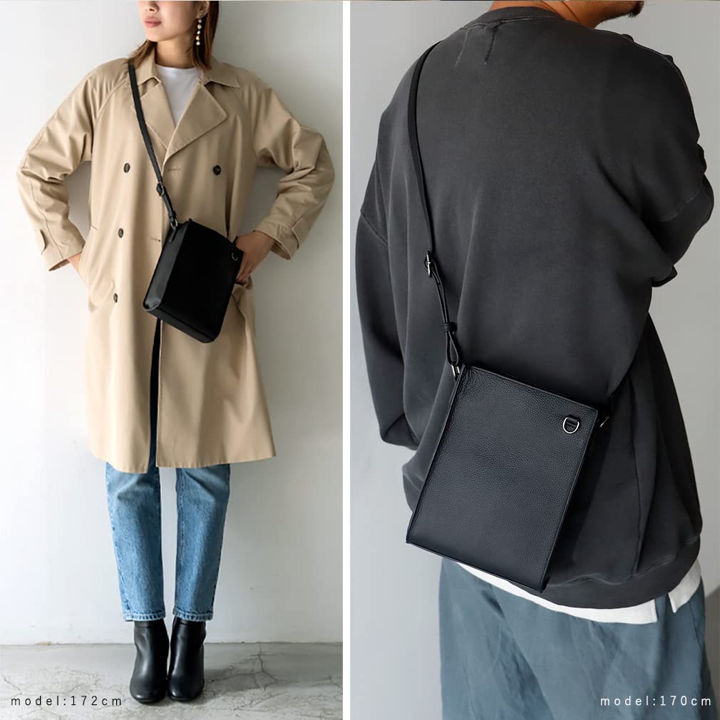 Gratante Women's Small Shoulder Bag, Lightweight, Genuine Leather, Crossbody, Square Mini, Smartphone Pouch, Sacoche, Mini Bag, Shoulder Bag,