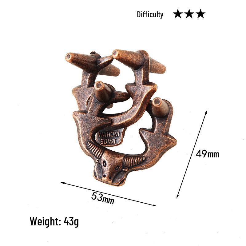 Intelligence Puzzle Zinc Alloy Disentanglement Rings - Unlock Nine Linked Rings Kongming Luban Lock Educational Toy