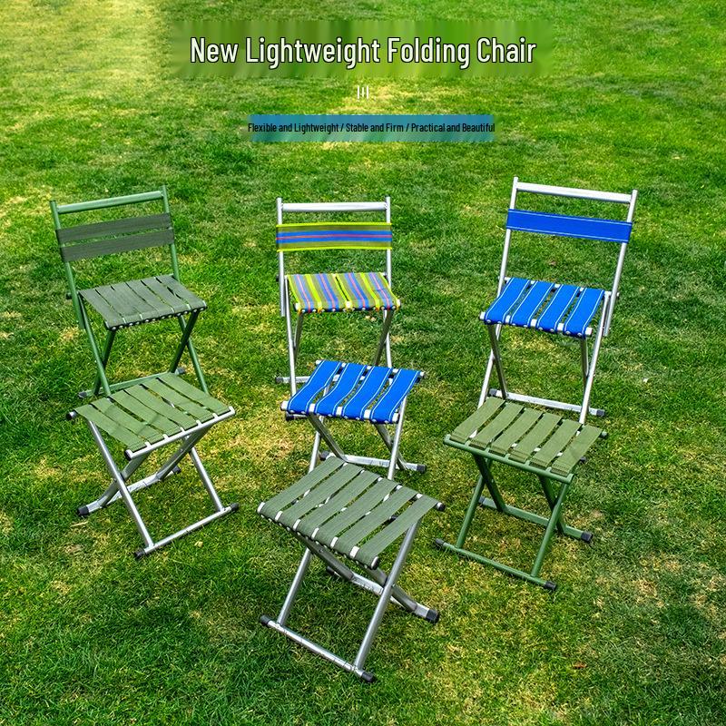 Portable Folding Backrest Chair for Camping, Fishing, Home, and Outdoor Use