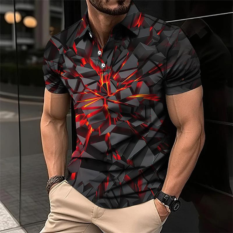 Cool Mecha 3D-tryckta kortärmade pikétröjor för män Kläder Tech-stil Kortärmad Mode Techwear Sport Muskel POLO-tröja