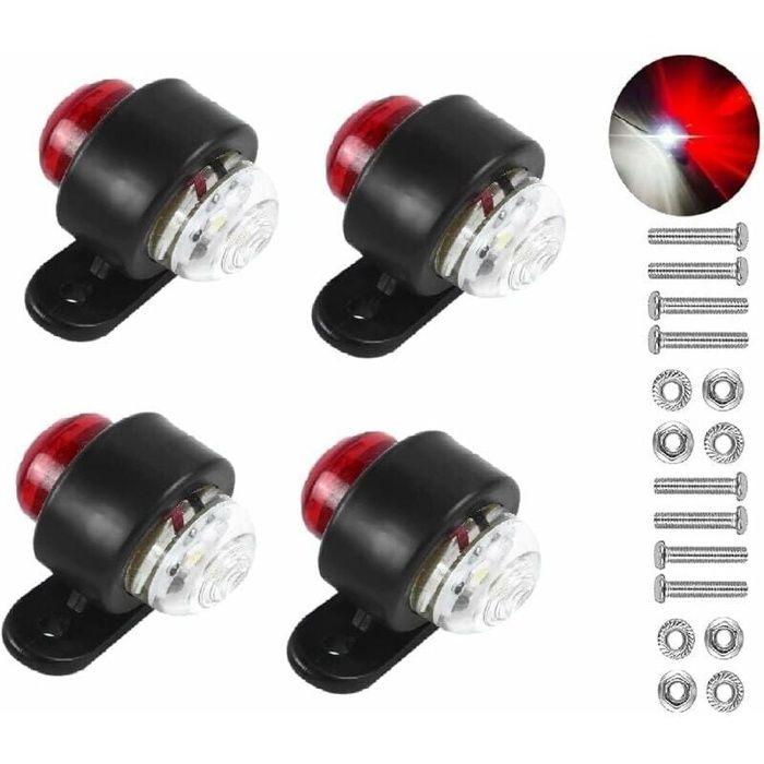 4 packs de feux de position latraux LED, 12-24V blanc rouge, feux d'avertissement double face, feux de stationnement