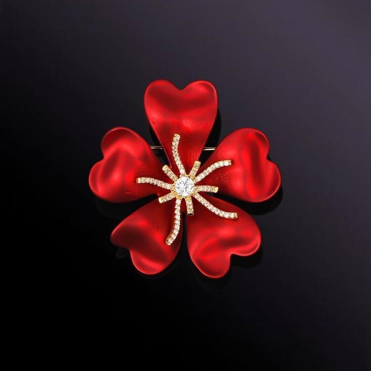 

Брошь в виде цветка розы, легкая, роскошная, высокого класса, темпераментная, медная брошь, булавка, шерстяная одежда, аксессуары красный