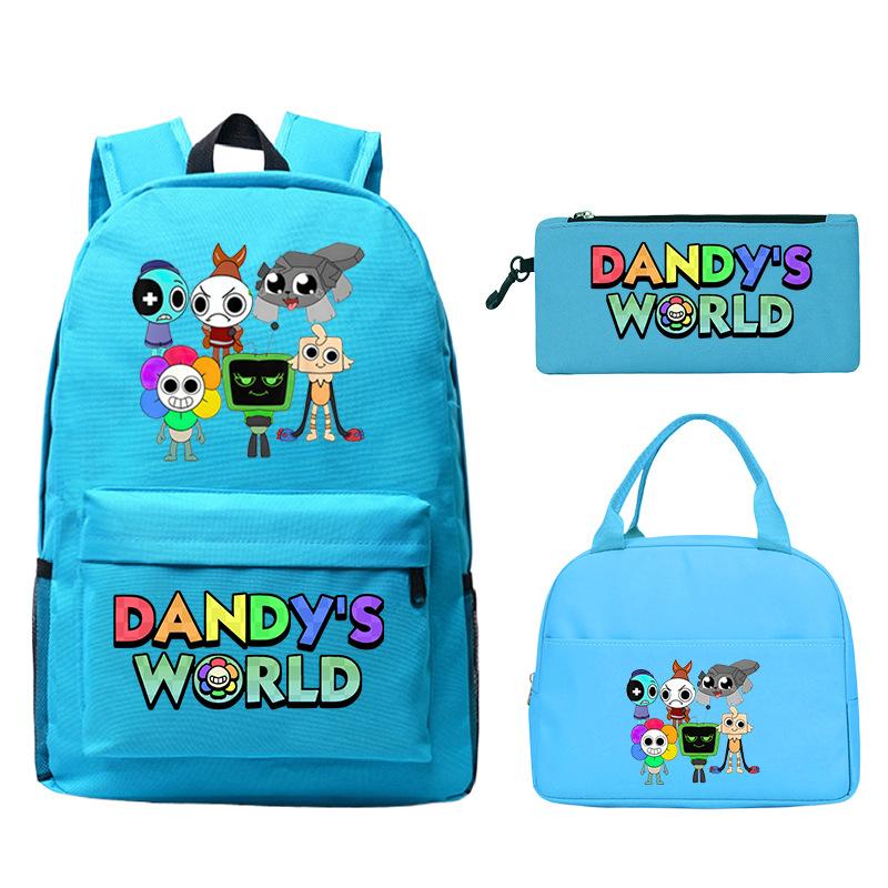 New Dandy's World Game Merchandise Cartoon Printing Student Schoolbag Foreign Trade Pencil Bag Meal Bag Set