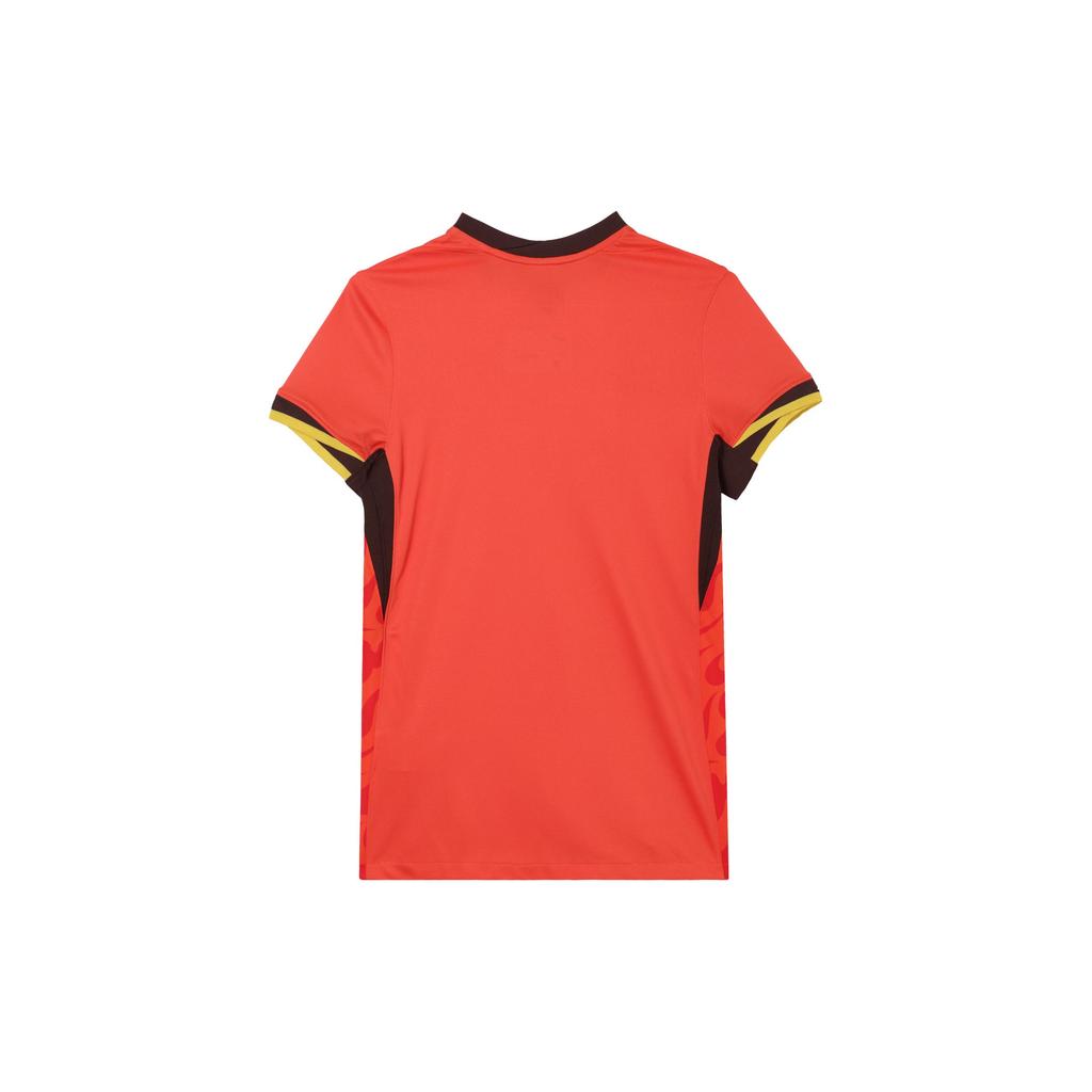 Nike Round Neck Moisture Wicking Short Sleeve Soccer Shirt Women Tops Passionate-Red Comet-Red Earth-Brown FJ4330633