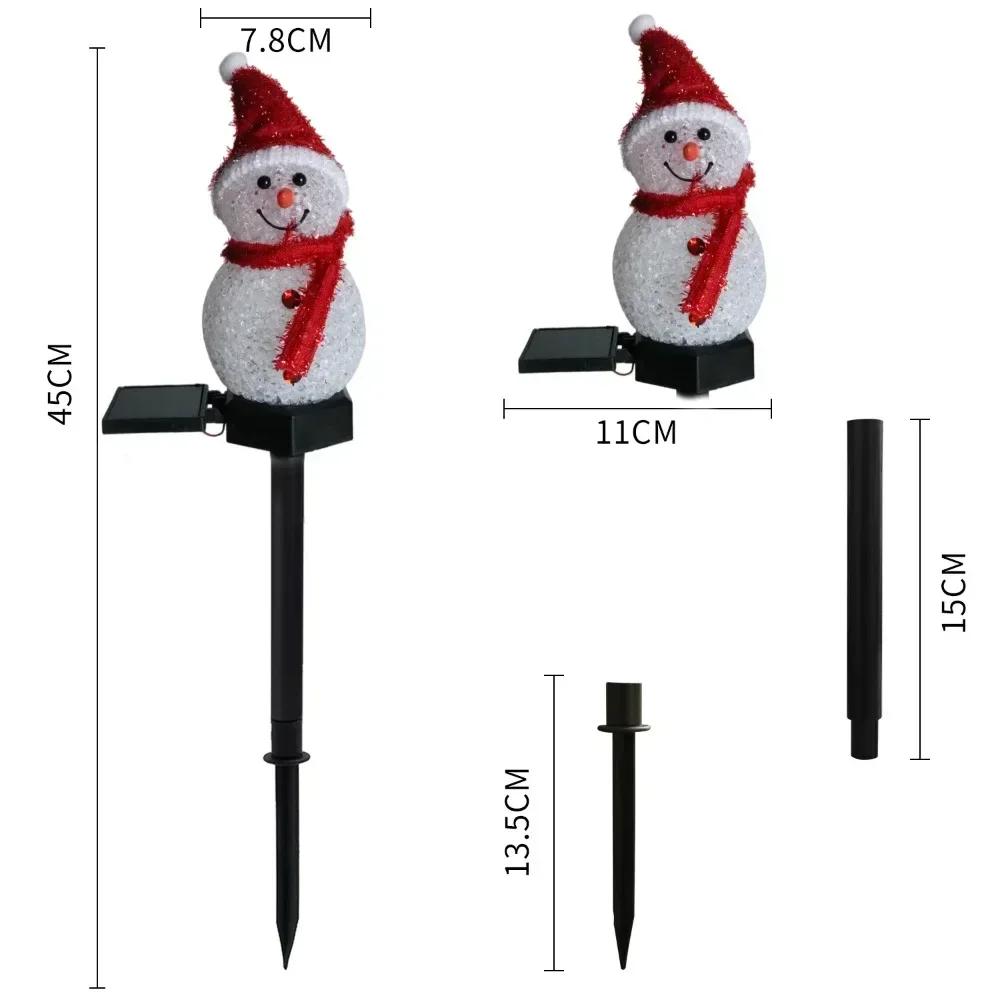 LED Snowman Solar Garden Light Outdoor Ground Stake Light Solar Powered Xmas Pathway Lights For Christmas Lawn Yard Decoration