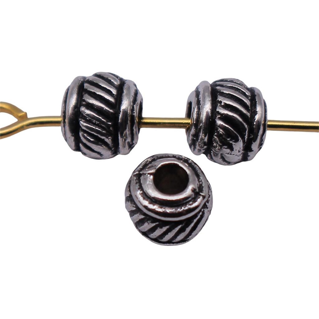 Multi Color Spacer Beads Ornate Metal Big Hole Beads For Jewelry Projects