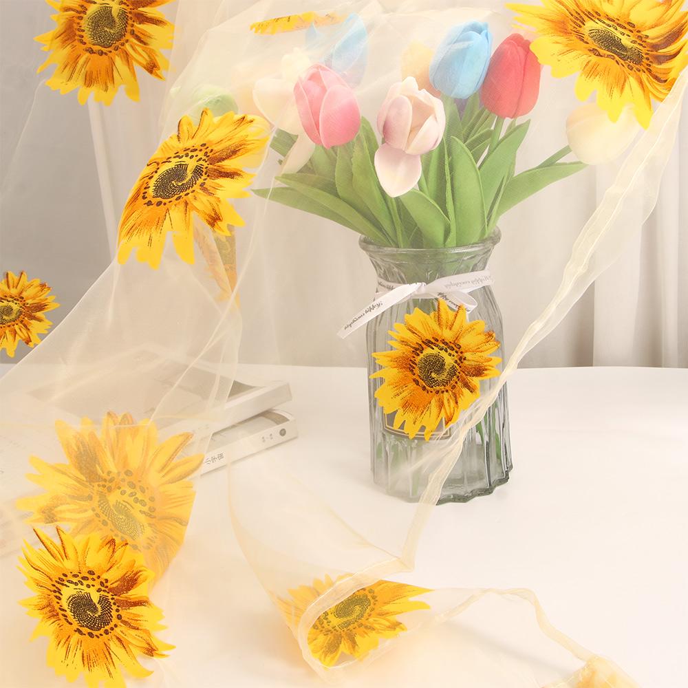 Voile Floral Window Blind Balcony Screening Tulle Curtain Home Decor