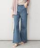 atONE Baggy Cargo Pants with Stretch Chino and Elasticated Baker Pants ATC-0030 Women's Wide-Leg (LL, BLUE)