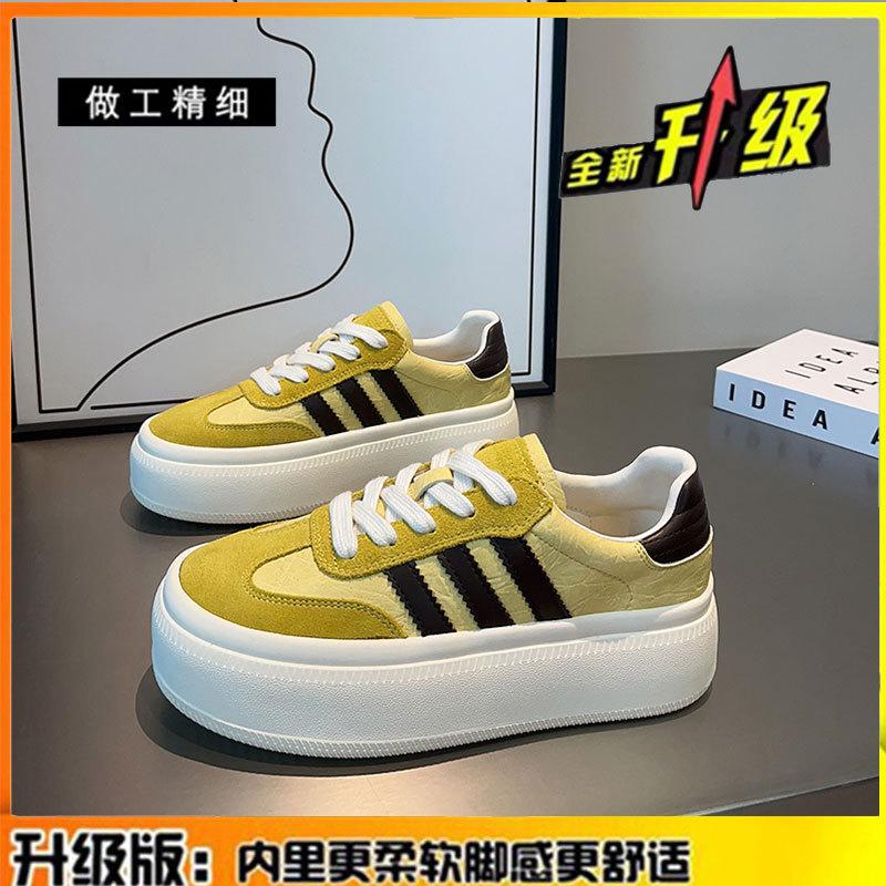 

Leather German training shoes women s 2025 spring and summer platform shoes versatile mesh white shoes sports shoes women s shoes casual board shoes 35