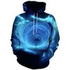 Halloween Hoodie Men Neon Rainbow Pumpkin Bat Star All Over Print Drawstring Loose Casual Hooded Sweat Top