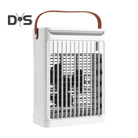 

Вентилятор кондиционера 3-в-1 Настольный увлажнитель воздуха Цветной световой дизайн 5 настроек скорости Низкий уровень шума Бак на 680 мл Мини-кондиционер Туманообразователь