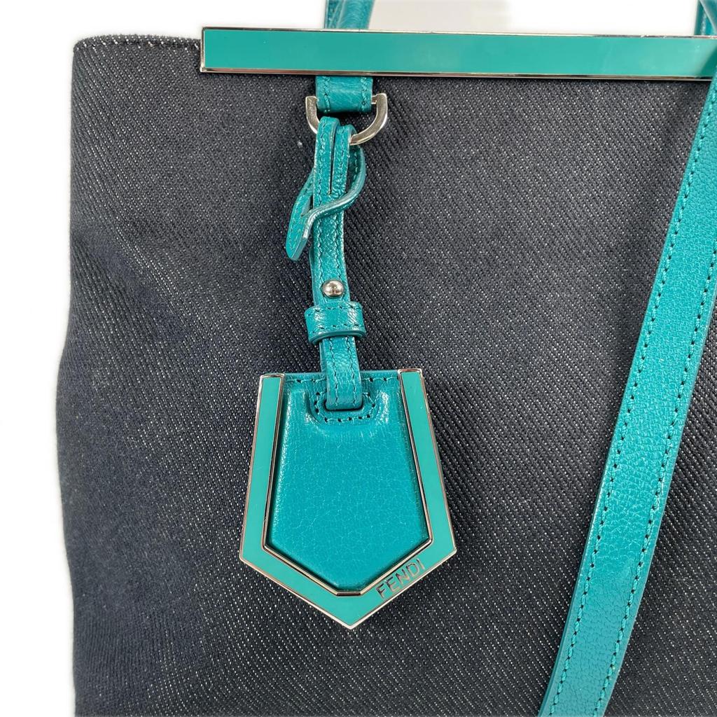 FENDI Petite to Jules 8BH253-V9W 149-2575 Handbag Navy Women 2-Way Denim used