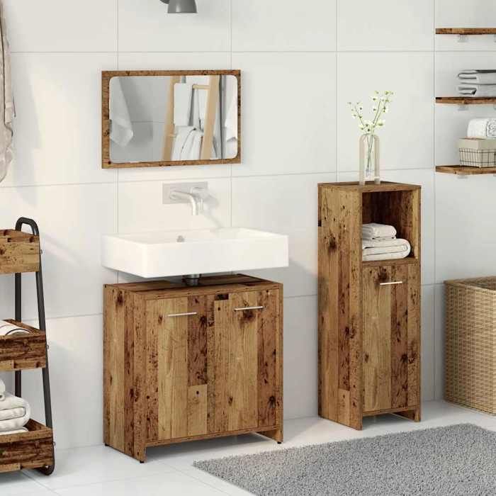 VidaXL 3-piece Bathroom Furniture Set Engineered Wood, Bathroom Cabinet, Bathroom Cupboard, Furniture 3328559