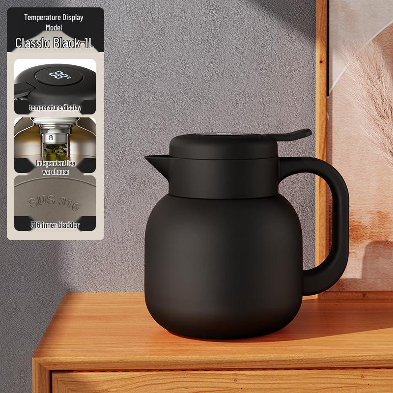 Large Capacity Insulated Stainless Steel Teapot with 316 Inner Liner - High Temperature Resistant for Home Use