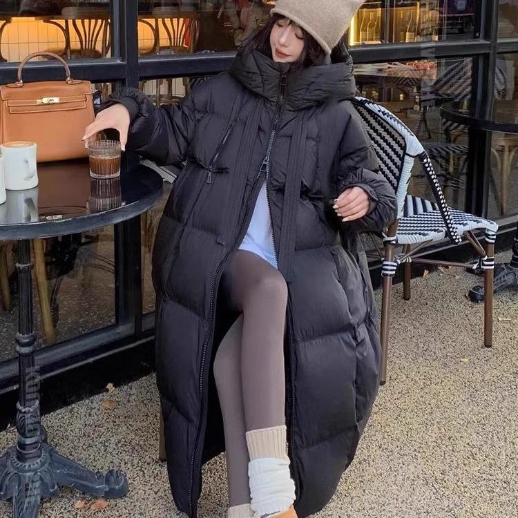 Korean Version of High-quality Thickened White Duck Down Big Quilt 2025 Winter New Down Jacket Women's Long Knee Jacket Tide