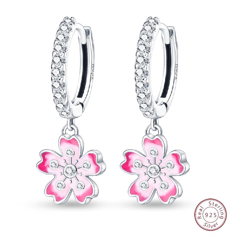 Sweet 925 Silver Ladybug Butterfly Dragonfly Iris Flower Design Earrings Fit Wedding Parties Exquisite Jewelry