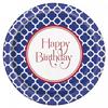 Quatrefoil Happy Birthday Party Plates (Pack of 8)