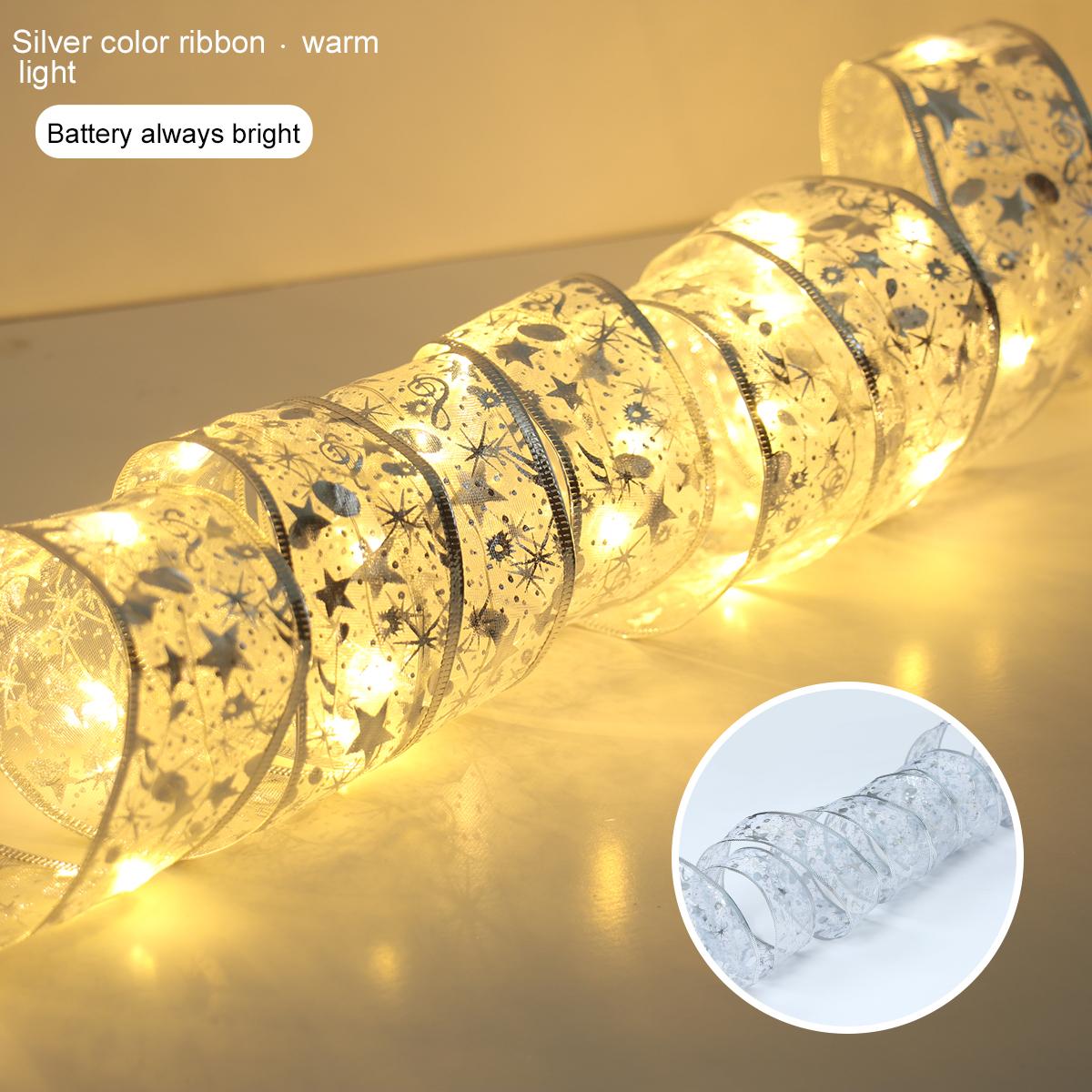 

Лента Световая Строка Светодиодная Медная Проволока Ленточная Лампа Рождественская Елка Украшения Топпер Лук Подарочное Украшение Фонарь Navidad Natal Новый Год 4M-40LED