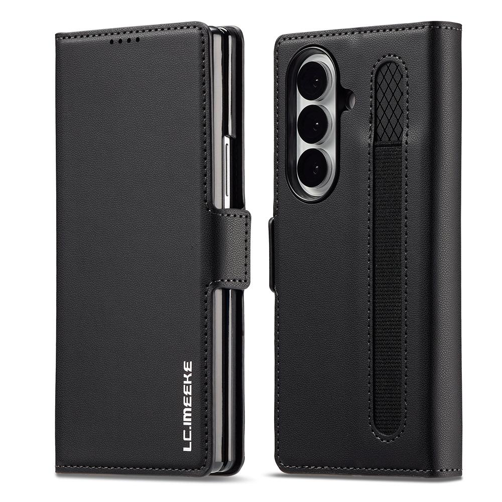 Wallet PU Leather Phone Case with Pen Slot Card Holder For Samsung Galaxy Z Fold 7 6 5 4 3 Fold7 Fold6 Fold5 Fold4 Fold3 5G