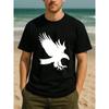 European Sizes Powerful American Sporty Eagle Silhouette Men's Printed Short-sleeved Shirt, High-quality  One-piece T-shirt
