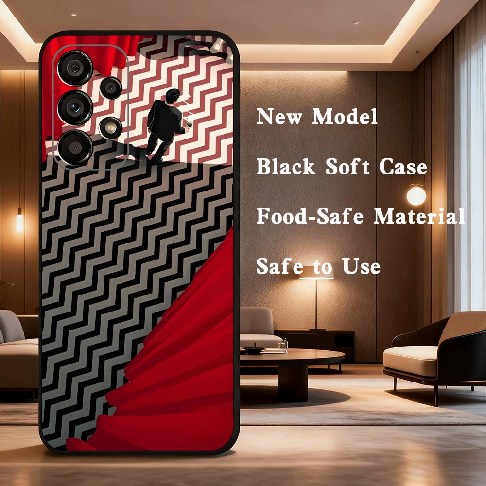 Twin Peaks Art Phone Case For Samsung Galaxy A73,31,32,72,41,53,52,71,22,5G,Note,J7,8,9 Soft Black Silicone Cover