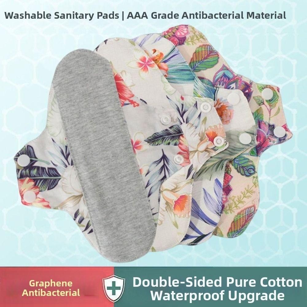 5Pcs Leak Proof Washable Sanitary Napkins 23CM Panty Liner Diaper Menstrual Cloth Pads Night