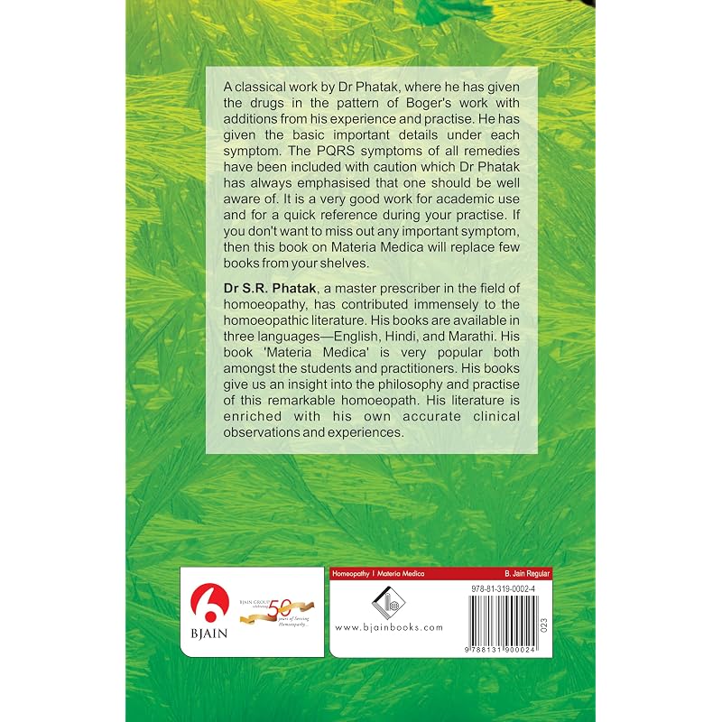 Materia Medica of Homoeopathic Medicines