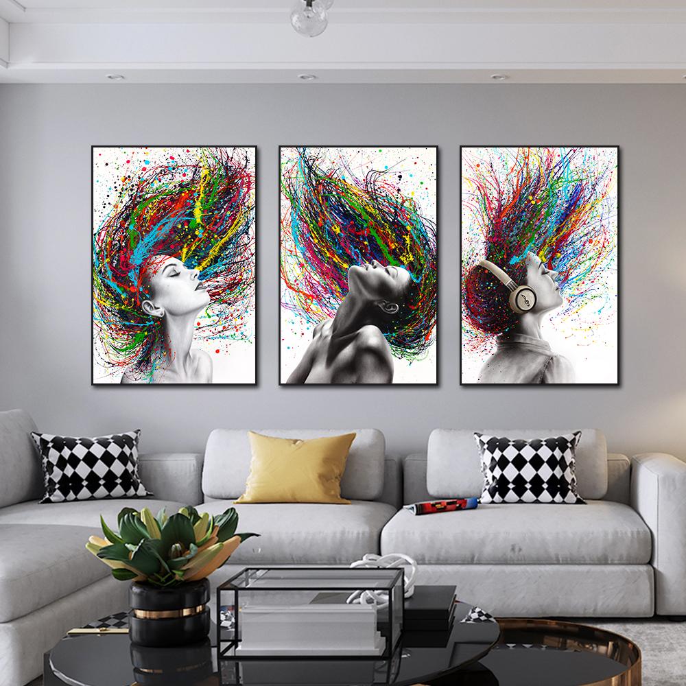 Kreative Sexy Nackte Frauen Porträt Poster Graffiti Kunst Malerei Fantasie Wand Kunst Leinwand Drucken Bilder für Wohnzimmer Dekor