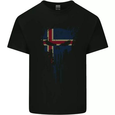Iceland Skull Gym Training Bodybuilding Mens Cotton T-Shirt Tee Top