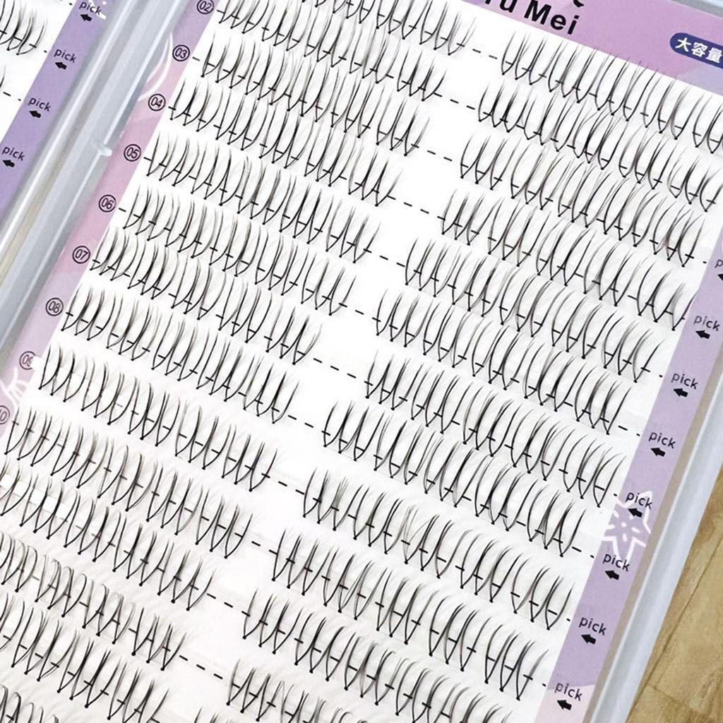 10/32 Rows U Shape False Eyelashes Cluster Korean Fluffy Wispy Lashes Natural Lash Extensions for Girls Party Daily Makeup