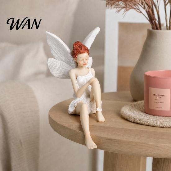 Bedroom Decorative Piece Flower Fairy Ornaments, Beautiful And Fine Carving Figurines, Small Figurine Resin Sculpture for Home Patio Balcony