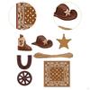 Cowboy Cake Topper Western Theme Party Decoration Supply, Pick Inserts Cupcake