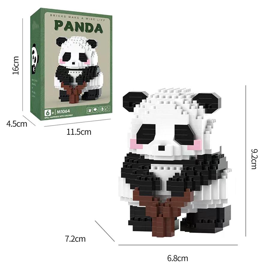 Kawaii Panda Series Micro Particle Building Block Creative Cute Animal DIY Assembled Models Bricks Toys For Kids Birthday Gifts