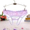 Dámské sexy krajkové spodní prádlo G-String s nízkým pasem, průhledné, rozkrokové tanga kalhotky