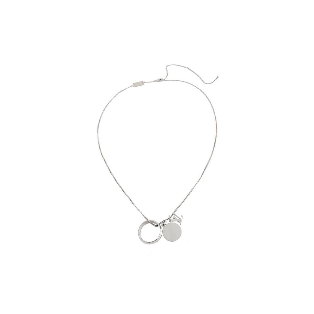 Louis Vuitton Charms Pattern Engraved Necklace Unisex necklace Silver M62485