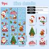 Pvc Christmas Festive Decals Decoration With Santa Reindeer Snowflake Snowman
