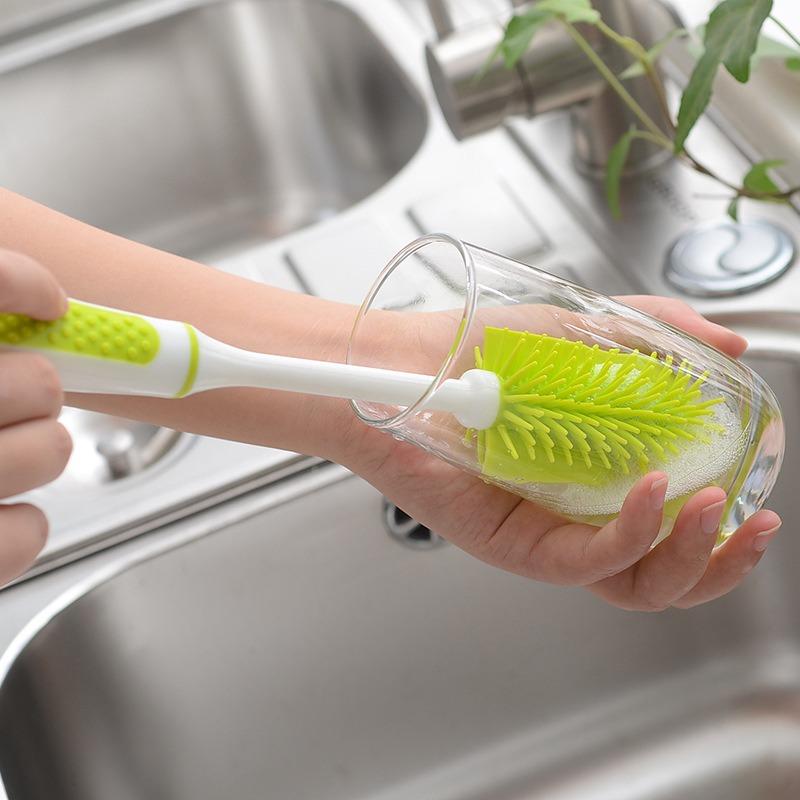 Long Handle Kitchen Bottle Brush for Cleaning Scrubber Baby Bottle Brush Glass Water Bottle Cleaner