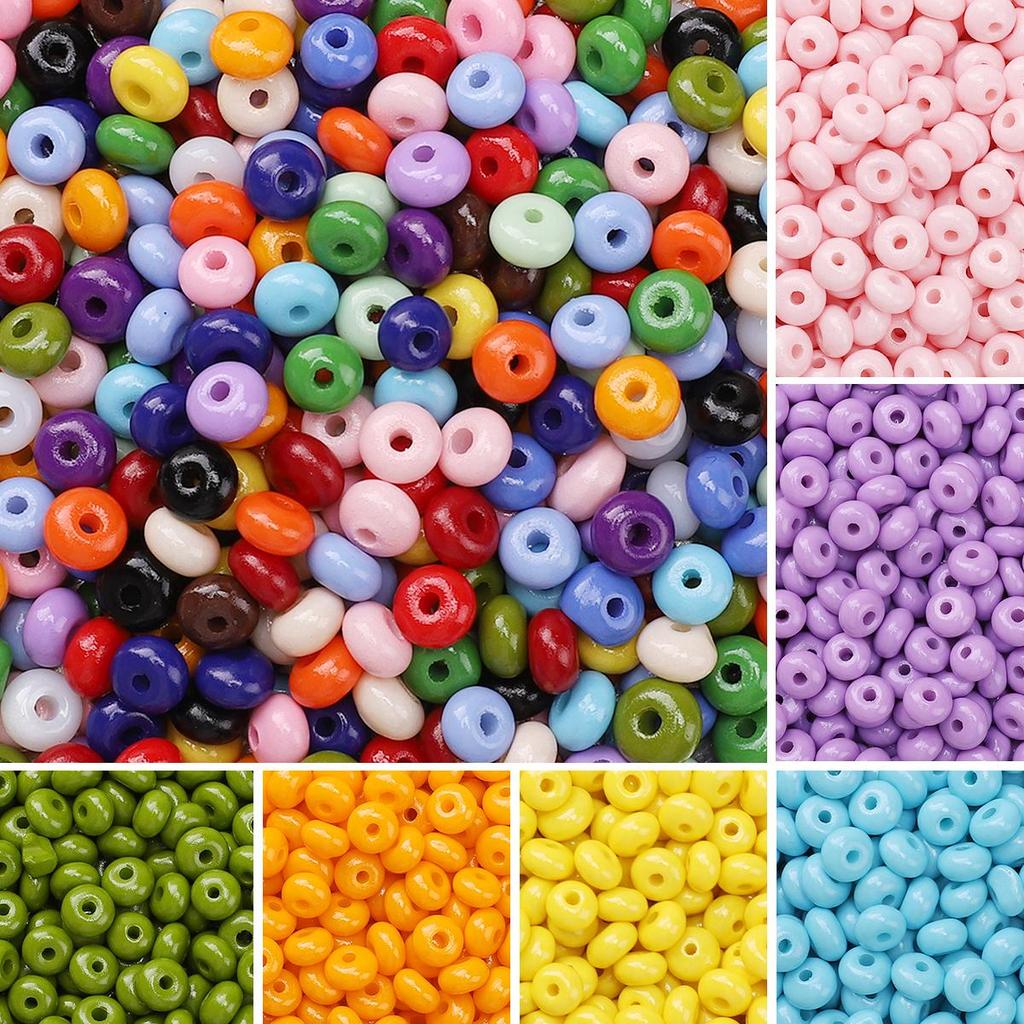 60 pezzi perline di vetro in bottiglia ciondolo pittura a olio abaco perline ceche perline distanziatrici per gioielli accessori per la creazione