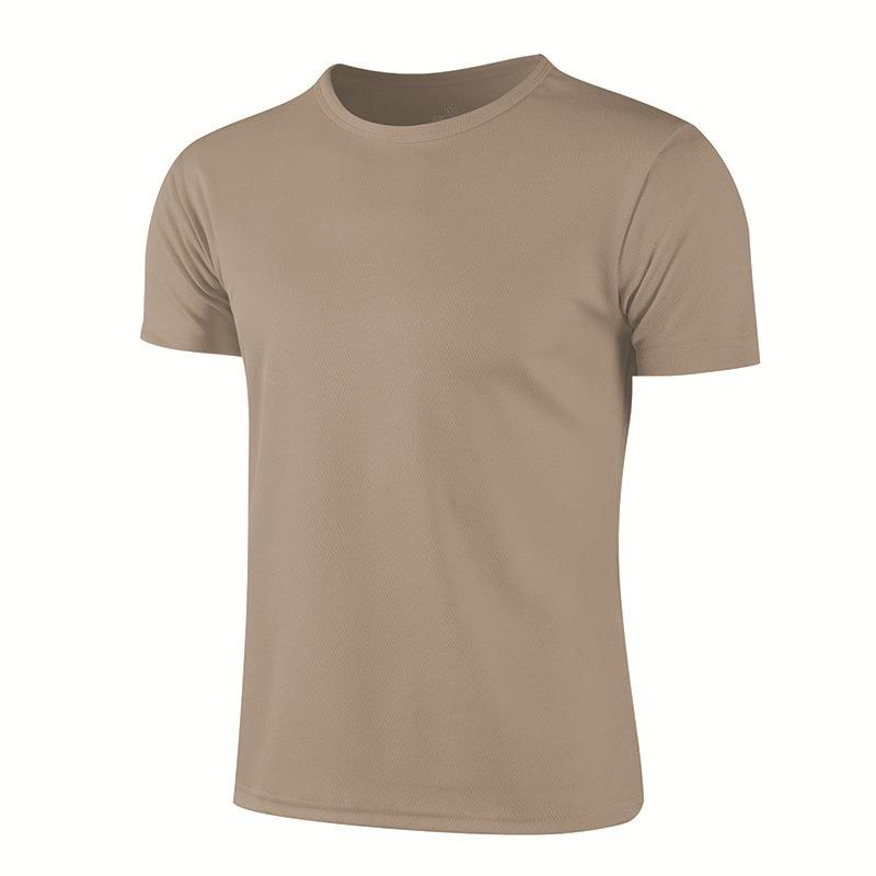 Men's Summer T-shirt Quick Dry Short-sleeved Round Neck Work Clothes Casual Running Tee Top